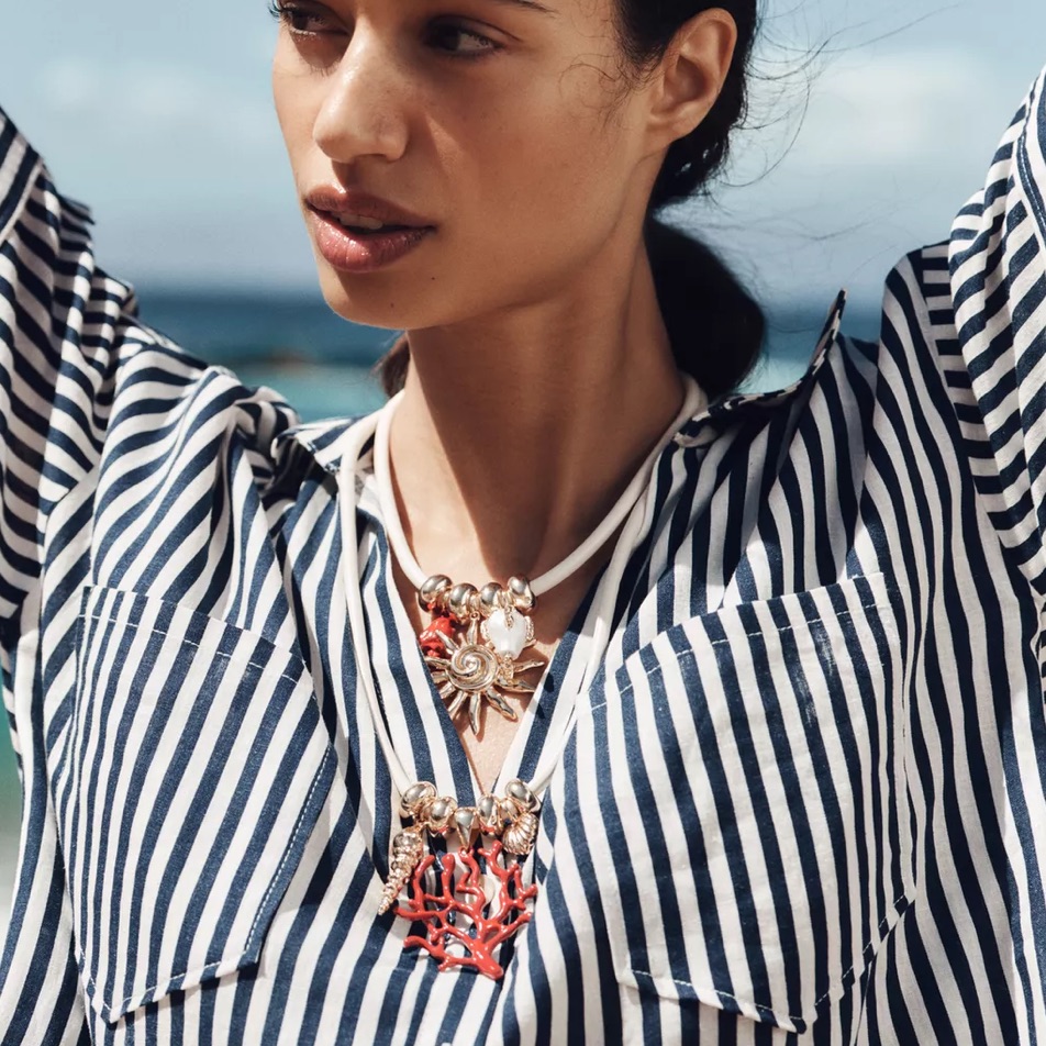 Zara Nwt Pack Of 2 Marine Charm Necklaces 1856/076